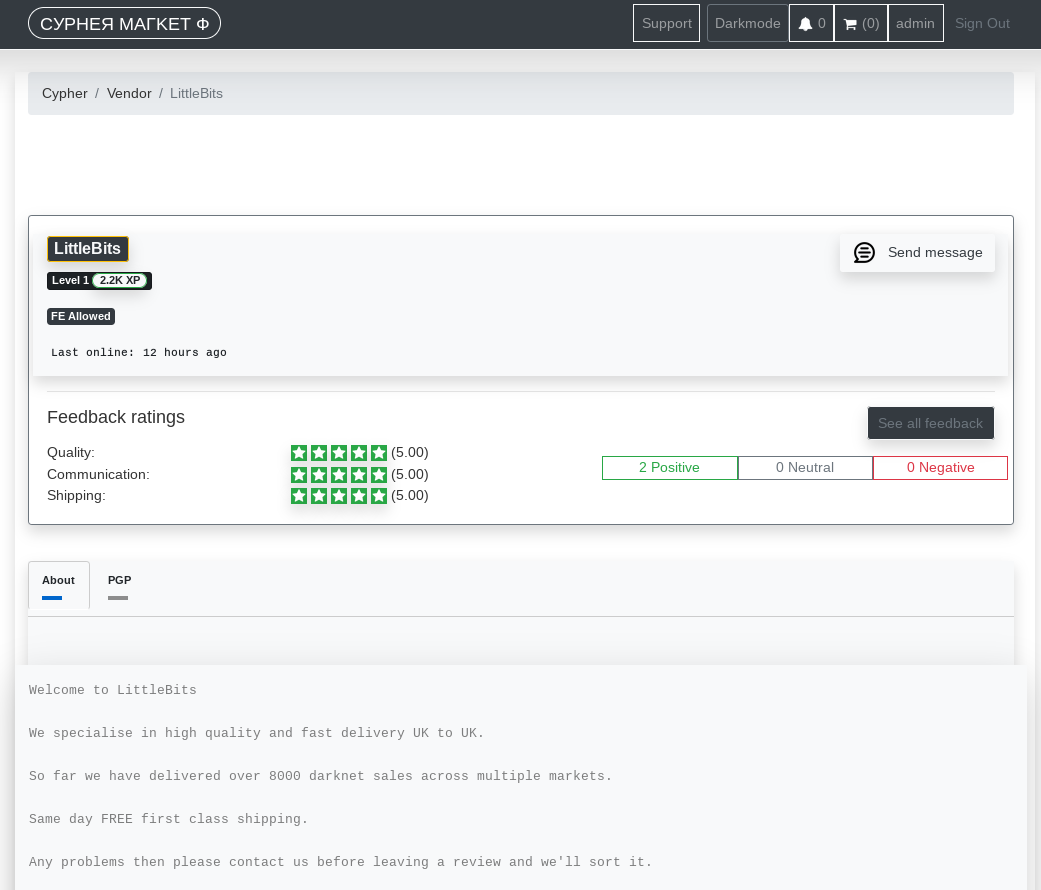 Cypher Market Settings